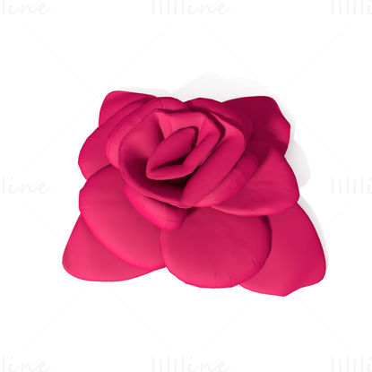 Rose shape fabric 3d model