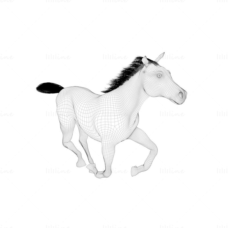 Running horse 3d model