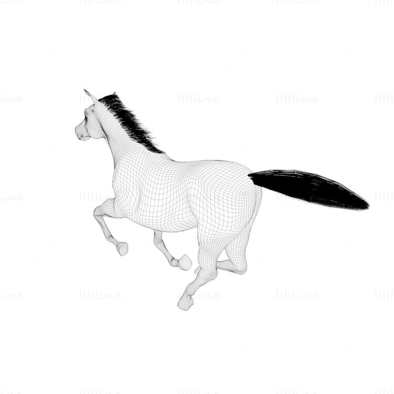 Running horse 3d model