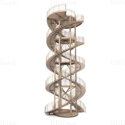 Escalier en colimaçon modèle 3D