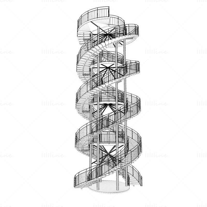 Spiral stairs 3d model