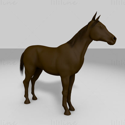 Staand paard 3D-model