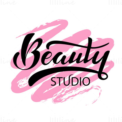 Beauty studio Black letters handwritten logo