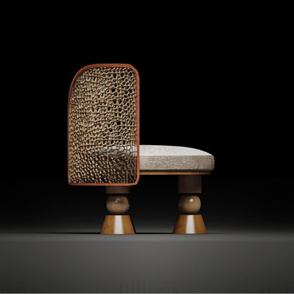 Wabi-Sabi Tarzı Kütük Sandalye 3D model