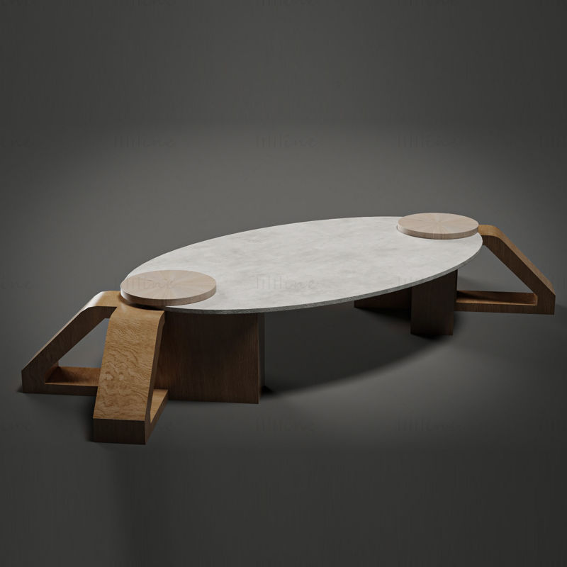 Klubska mizica v stilu wabi-sabi 3D model
