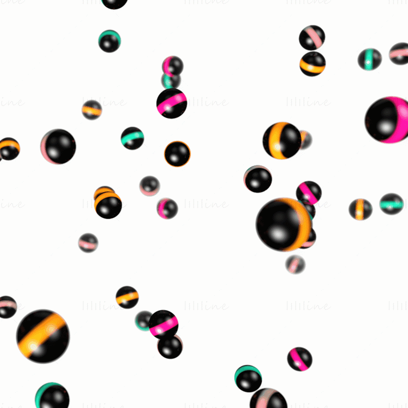 Modèle d'animation C4D de logo de texte de boule de verre
