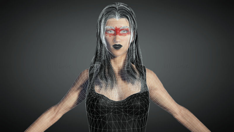 Kara Melek Karakteri - Oyuna Hazır 3D Model