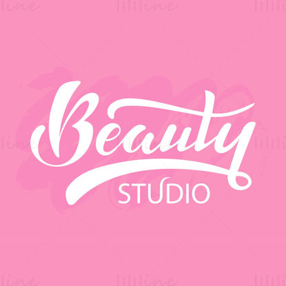 Studio de frumusețe Logo scris de mână cu litere albe