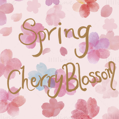 Spring blossom valentine illustration