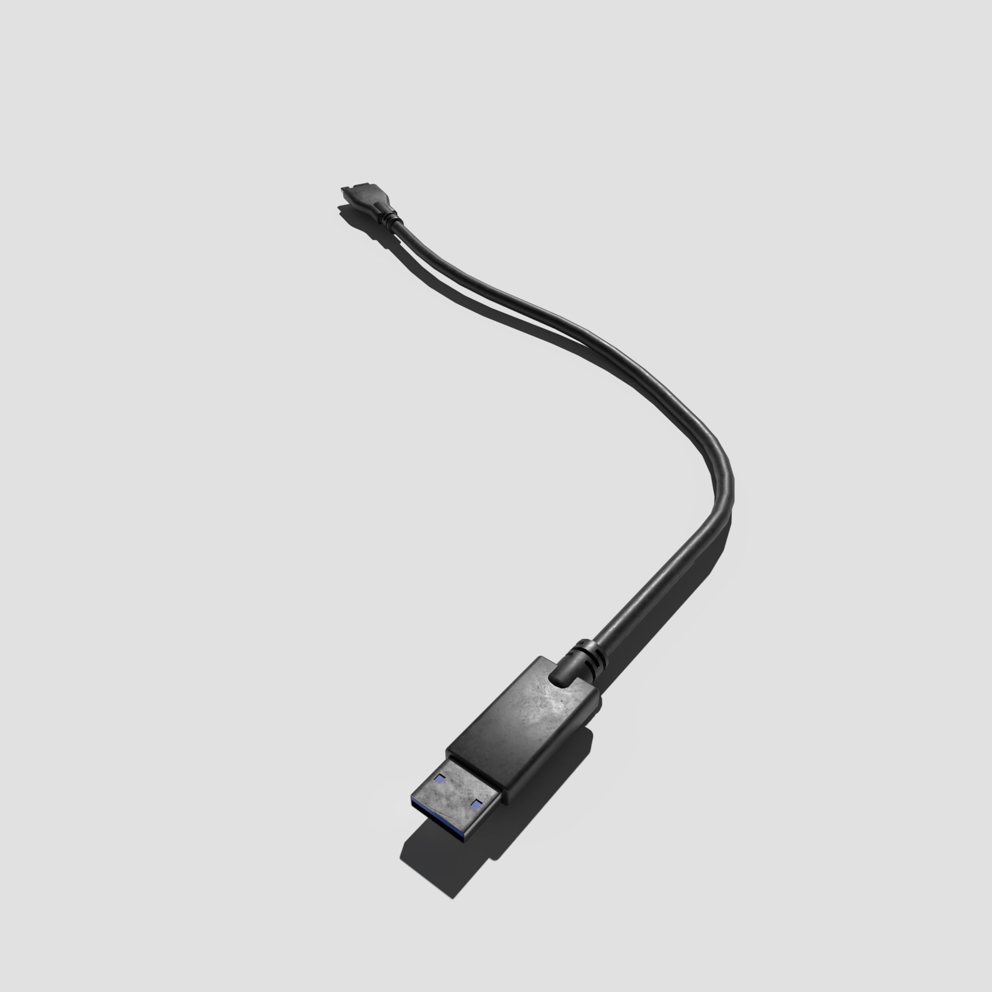 USB To Micro B Cable 3D Model