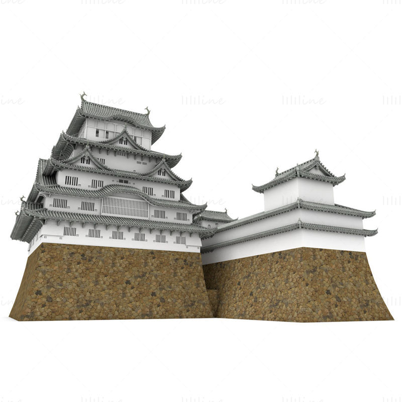 Himeji-jo Schlossturm Japanische Architektur 3D-Modell