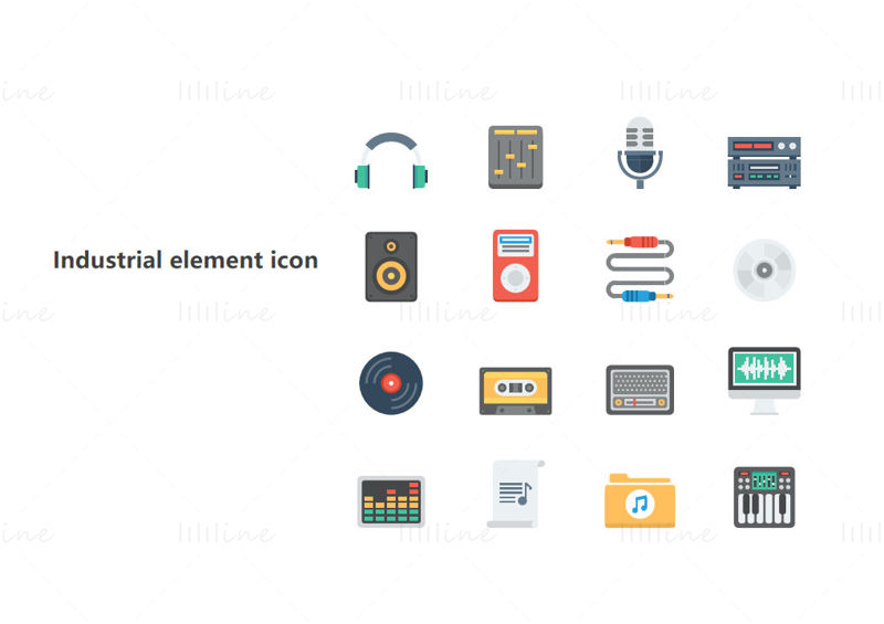 Music element vector icon ppt format