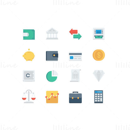Money financial elements vector icon PPT format