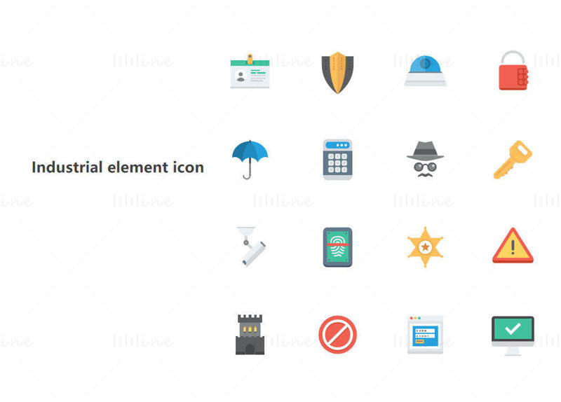 Security element vector icon PPT format