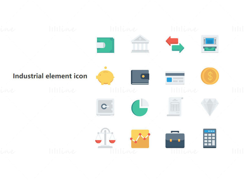 Money financial elements vector icon PPT format