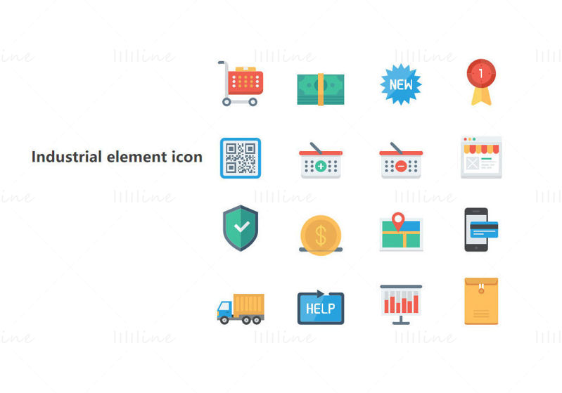 Shopping element vector icon PPT format