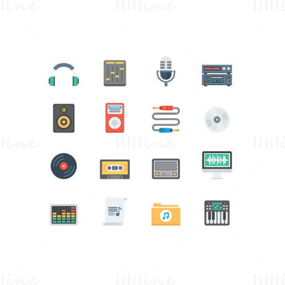 Music element vector icon ppt format