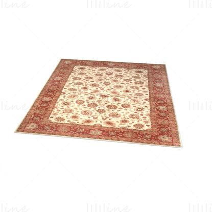 Red pattern carpet 3d model