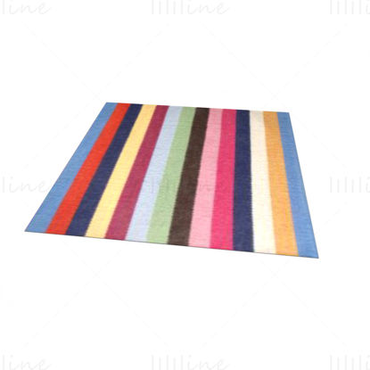 Modelo 3d de alfombra con patrón de rayas