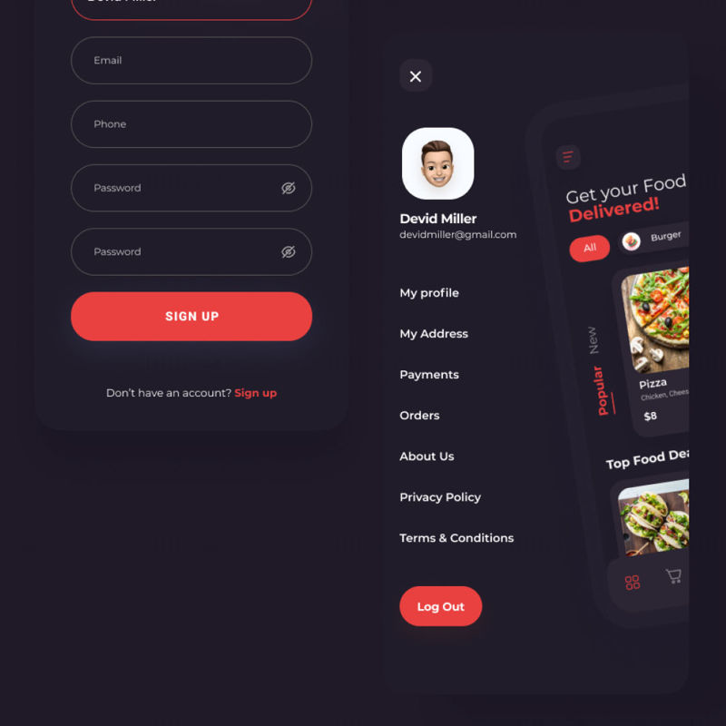 Food Delivery App UI UX Figma Template