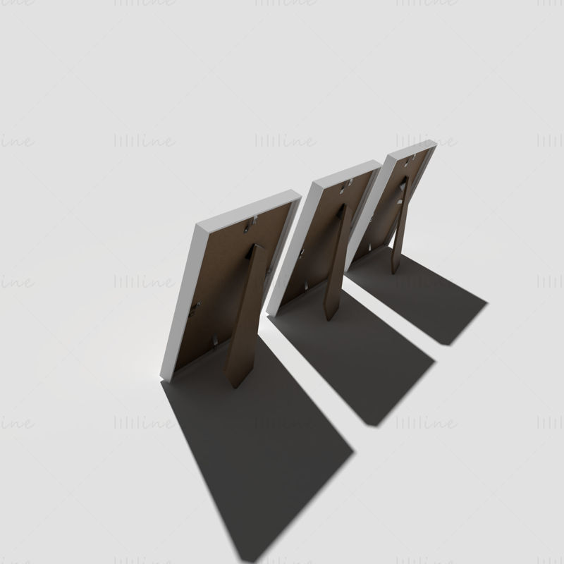 Picture Frames Standing White 3D Model