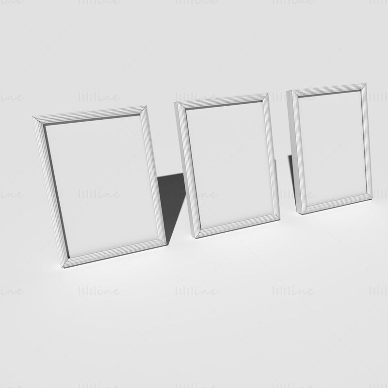 Picture Frames Standing White 3D Model
