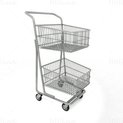 Model 3d cărucior de supermarket