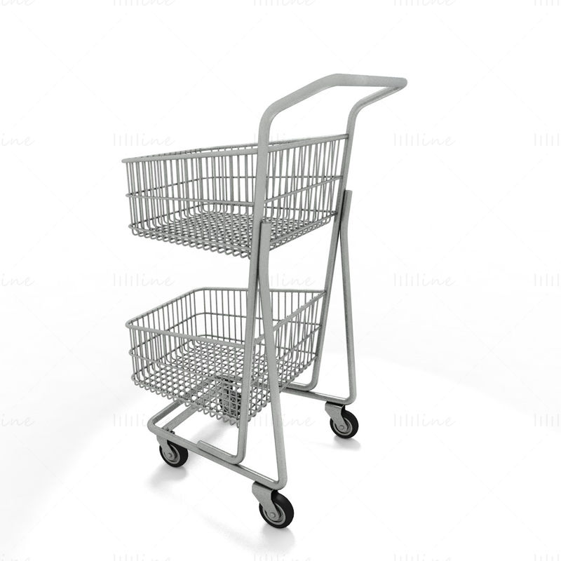 Supermarket trolley 3d model