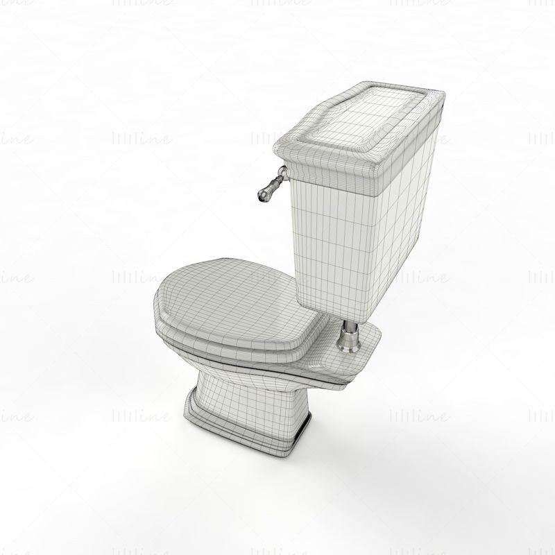 Bağımsız tanklı 3 boyutlu tuvalet modeli