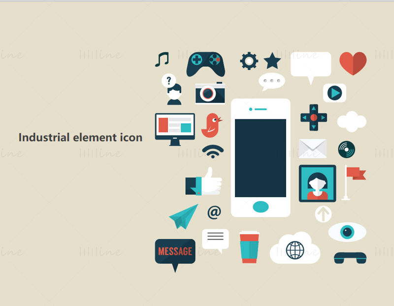 Game life entertainment digital product element vector icon PPT format