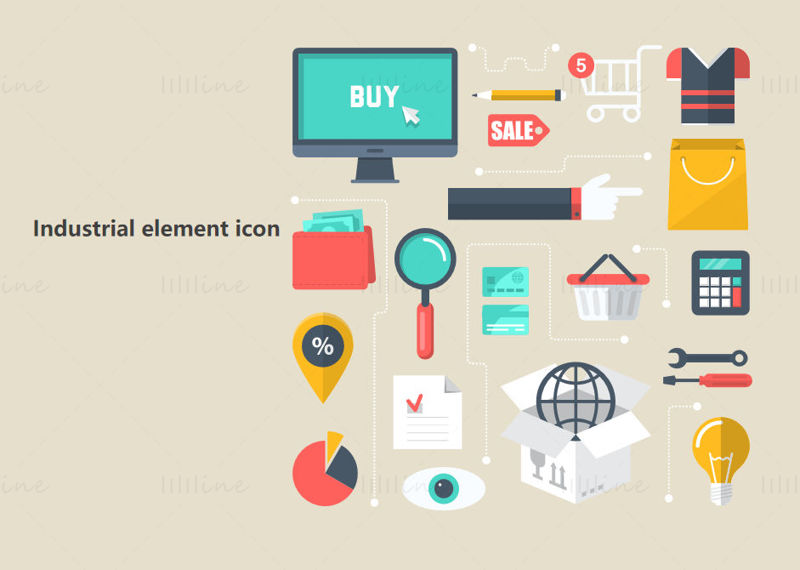 Shopping element vector icon PPT format