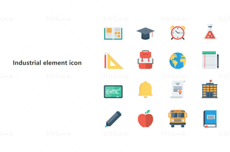 Elemente școlare pictogramă vectorială format ppt