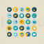 Workplace daily elements vector icon ppt format