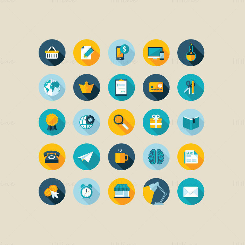 Workplace daily elements vector icon ppt format