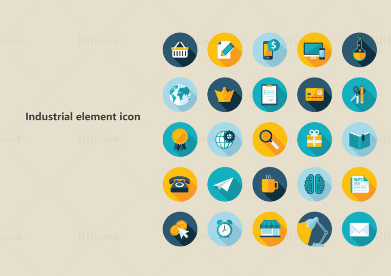 Workplace daily elements vector icon ppt format