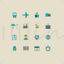 Blue construction site daily elements vector icon PPT format