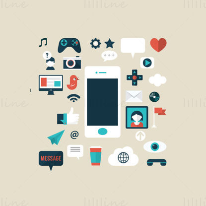 Game life entertainment digital product element vector icon PPT format