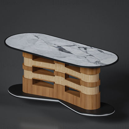 大理石のダイニングテーブルの3Dモデル