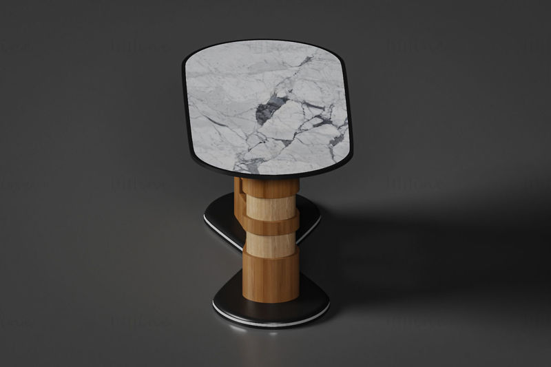 Modelo 3D de mesa de jantar em mármore