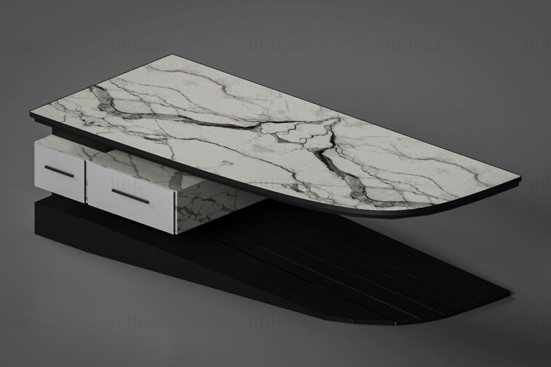 Modelo 3D de mesa de centro de mármore