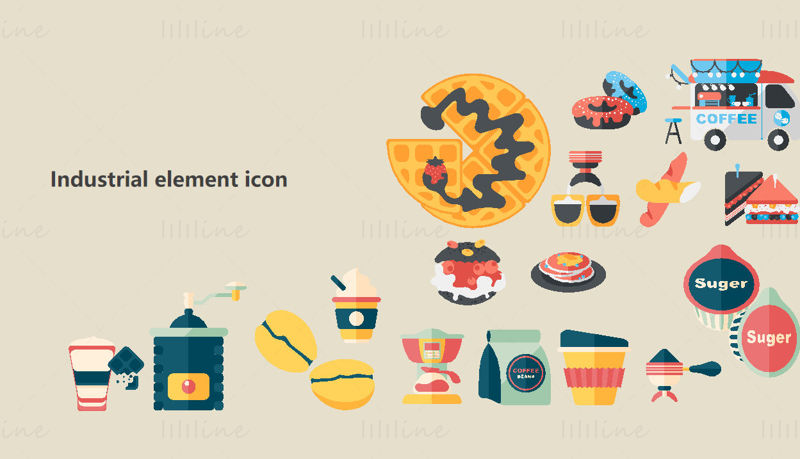 Yellow food theme element vector icon ppt format