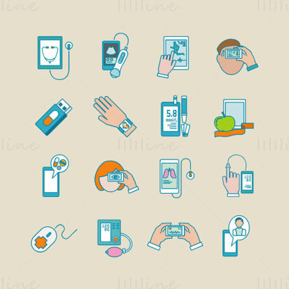 Medical equipment element vector icon PPT format