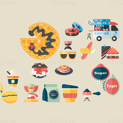 Yellow food theme element vector icon ppt format