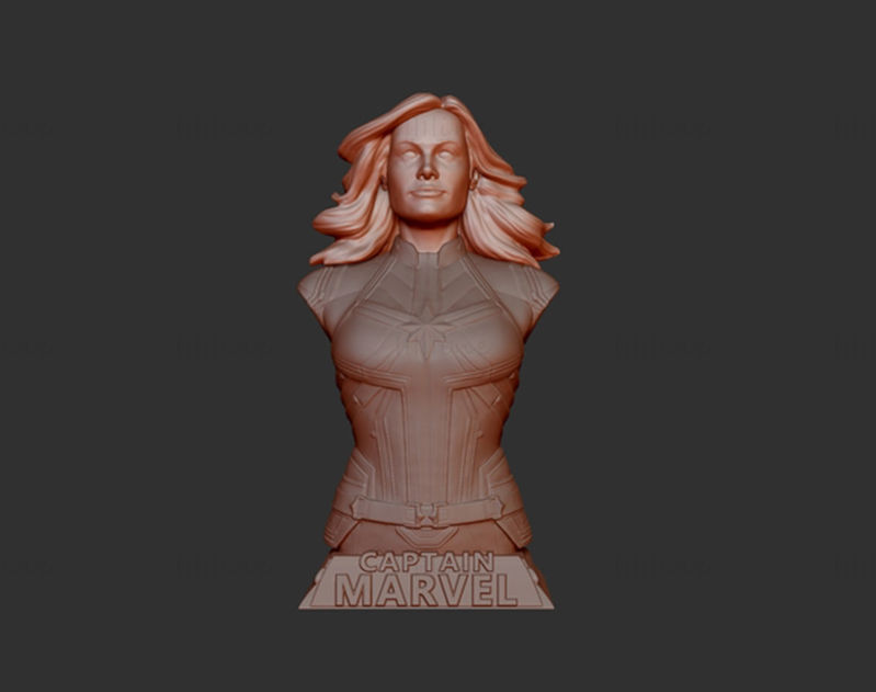 Captain Marvel Bust 3D Model Ready to Print