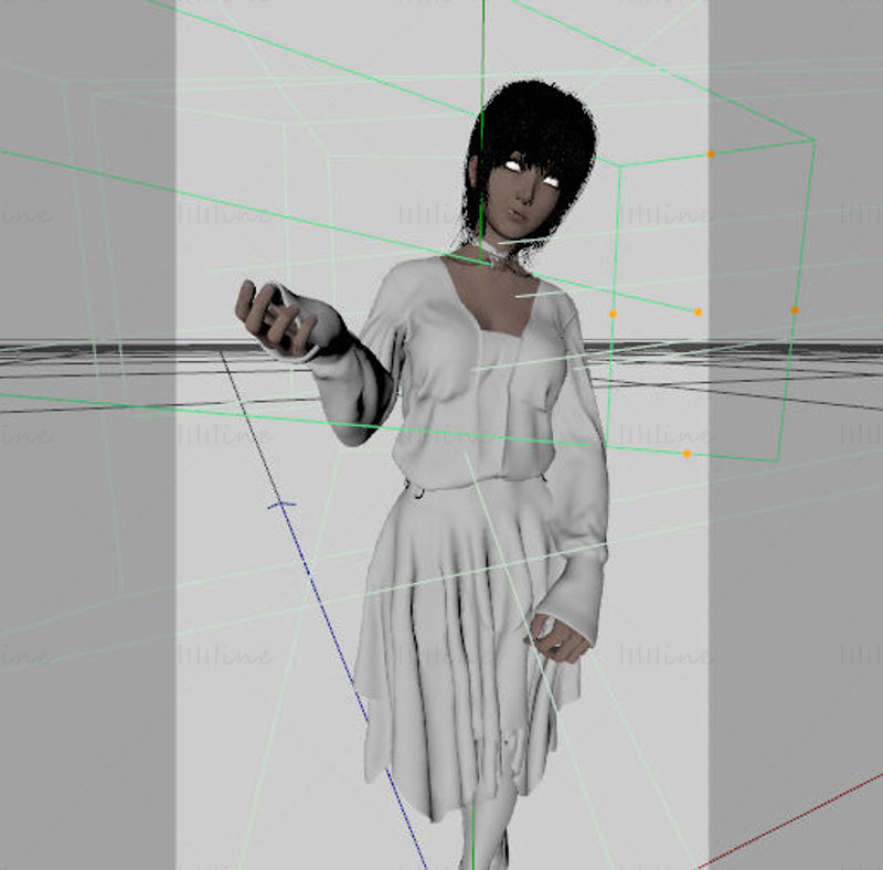 C4D postava pro mladé dívky cg hra 3D model