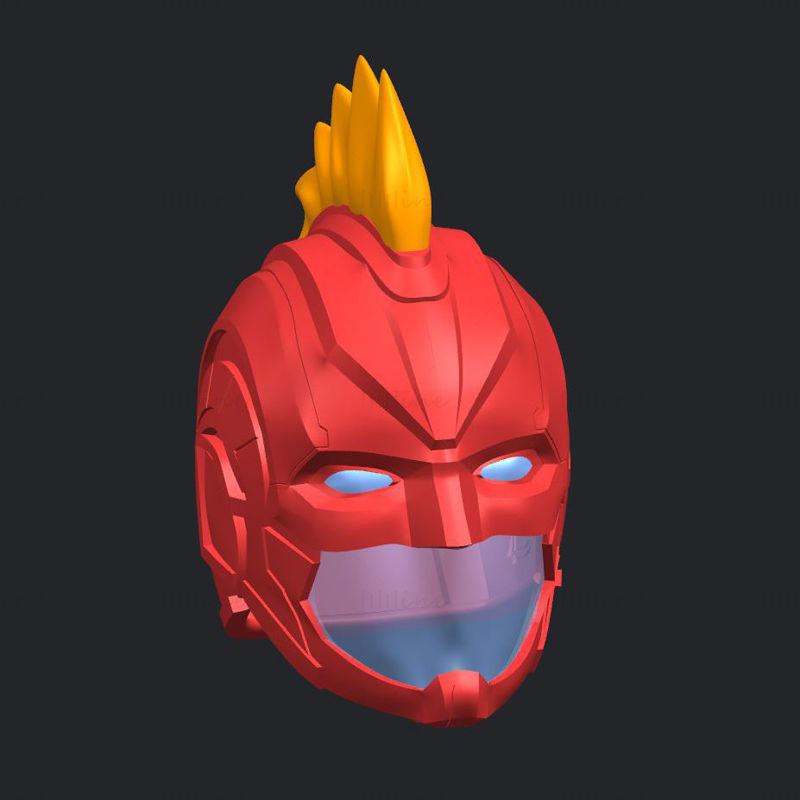 Captain Marvel Helmet 3D Model Ready to Print