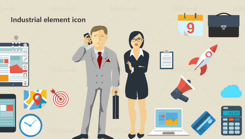 Workplace template business element vector icon PPT format