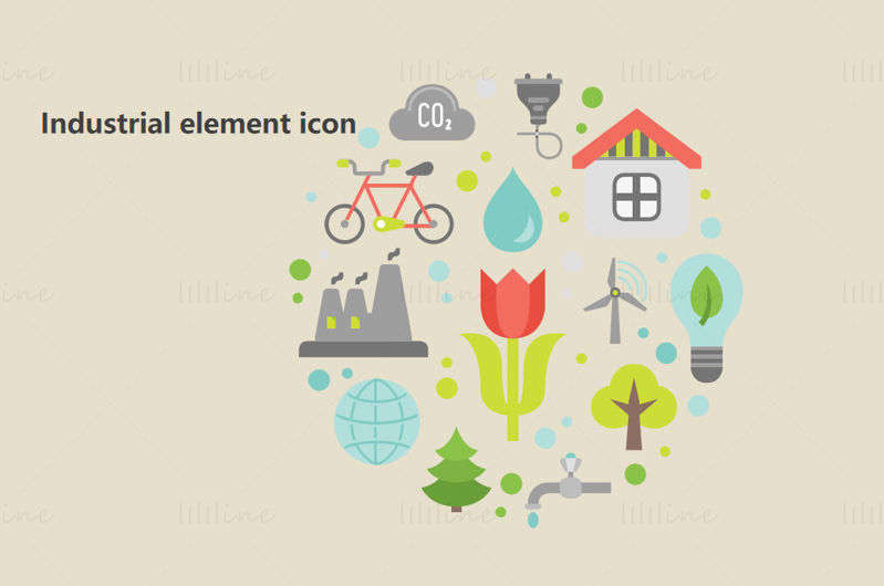 Simple family environment environmental protection element vector icon PPT format