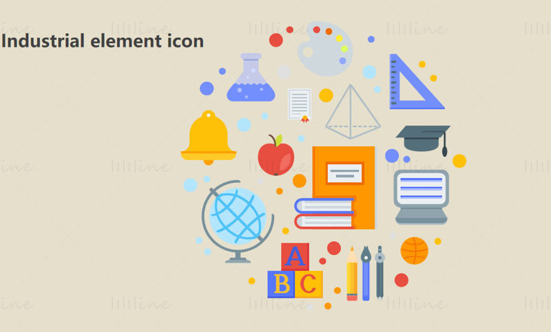 Teaching aids element vector icon PPT format