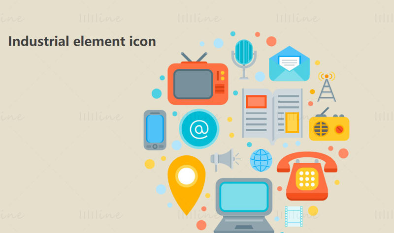 Home appliance digital IT element vector icon PPT format